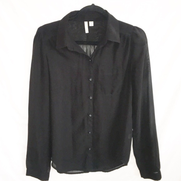 Frenchi Tops - Frenchi Women’s Semi Sheer Button Up Blouse Size M